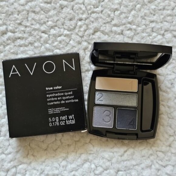 Avon Eyeshadow Quads True Color - Steel Blues NEW - Picture 1 of 5